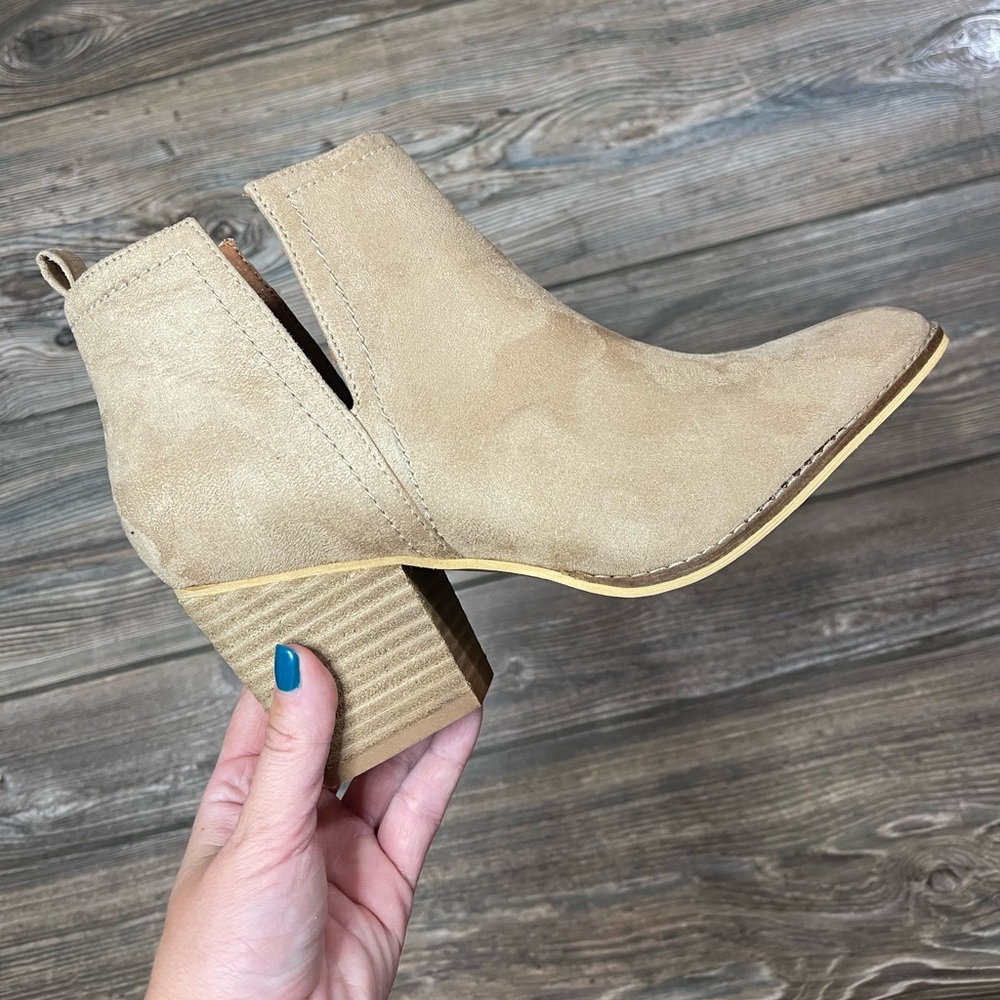Nude Suede Booties